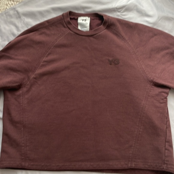 Adidas Y-3 cropped crewneck women’s sweatshirt | burgundy | size medium - Picture 5 of 10